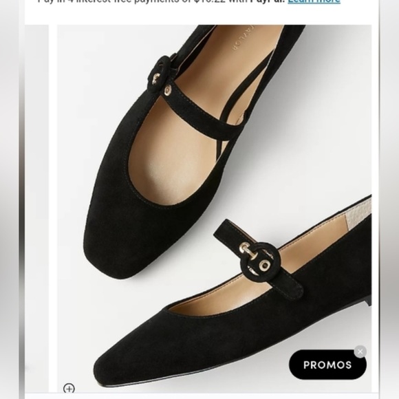 Ann Taylor Shoes - “Ann Taylor” black suede Mary Jane style flats; size 7.5; NWOT